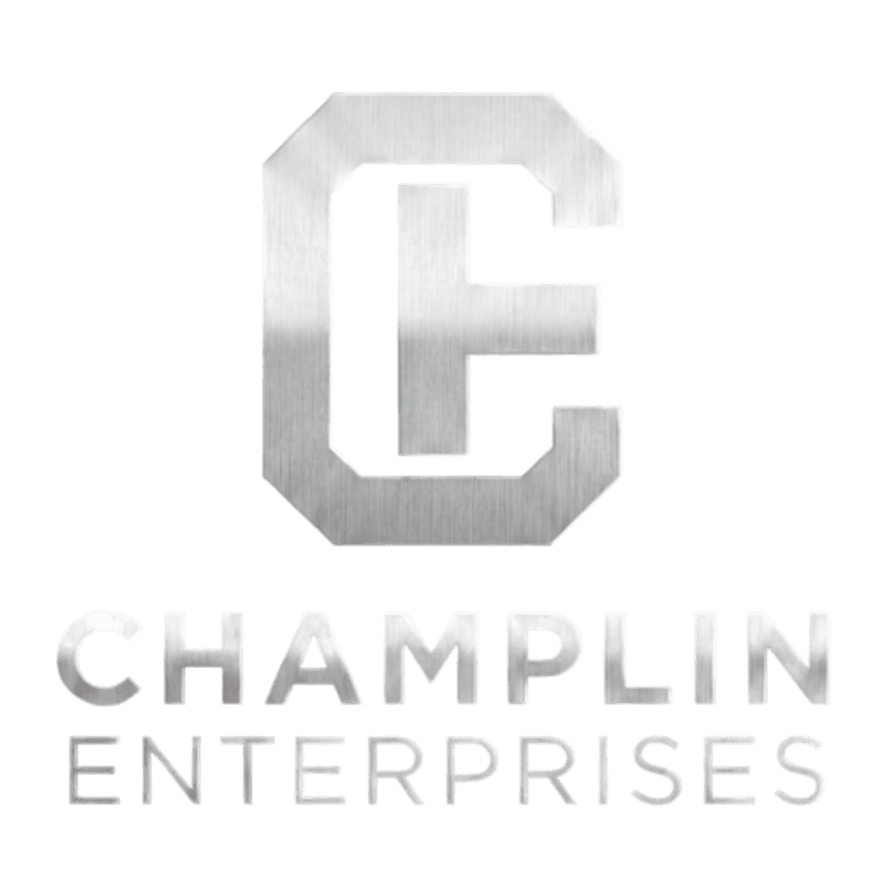 Champlin Enterprises — brushed-metal monogram