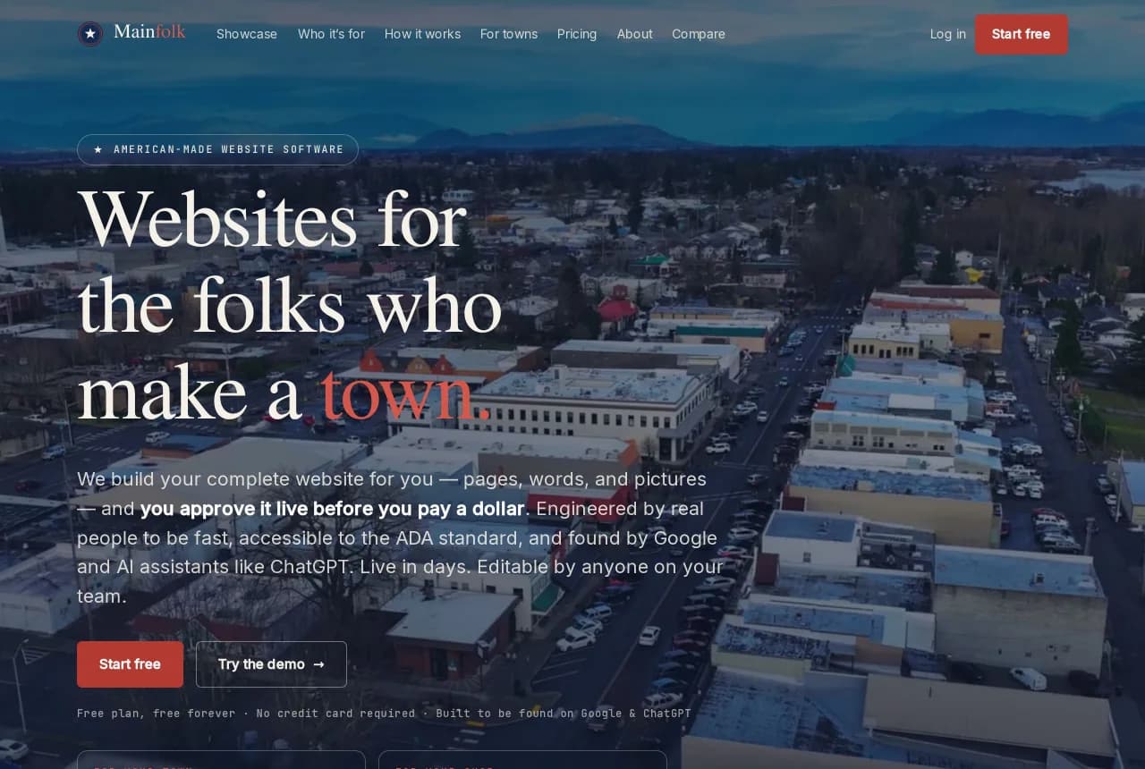 Mainfolk — live product screenshot