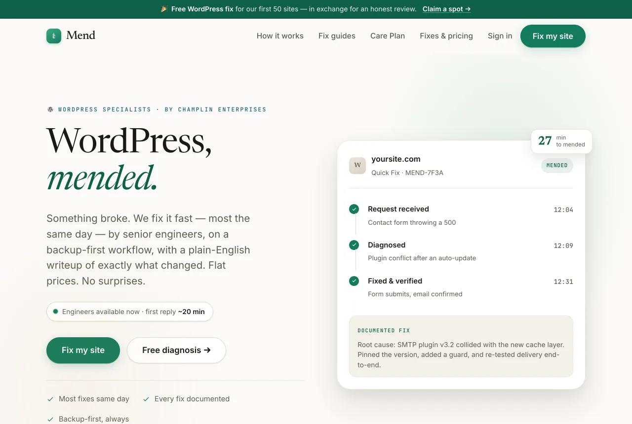 Mend — product screenshot