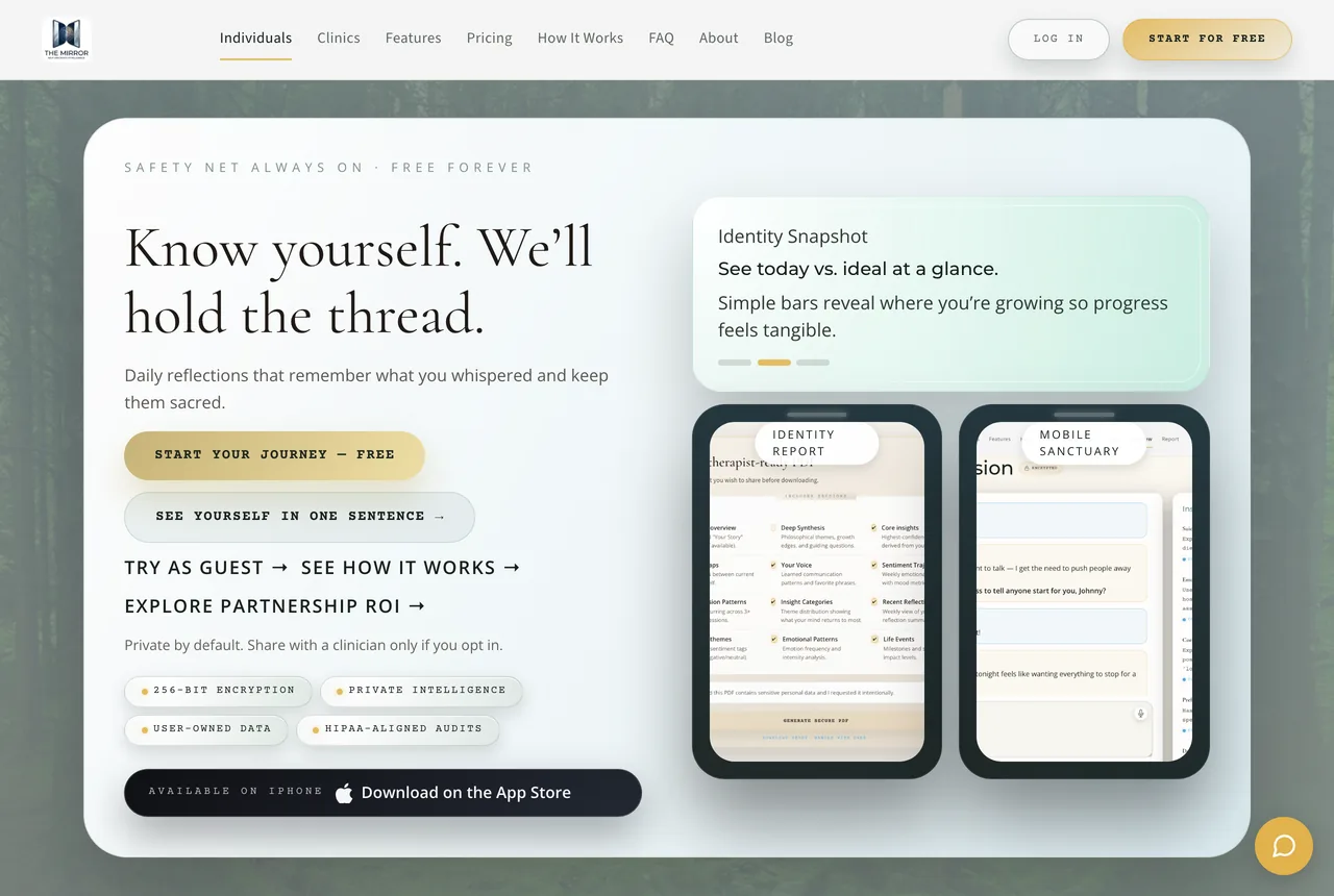 The Mirror — AI reflection app