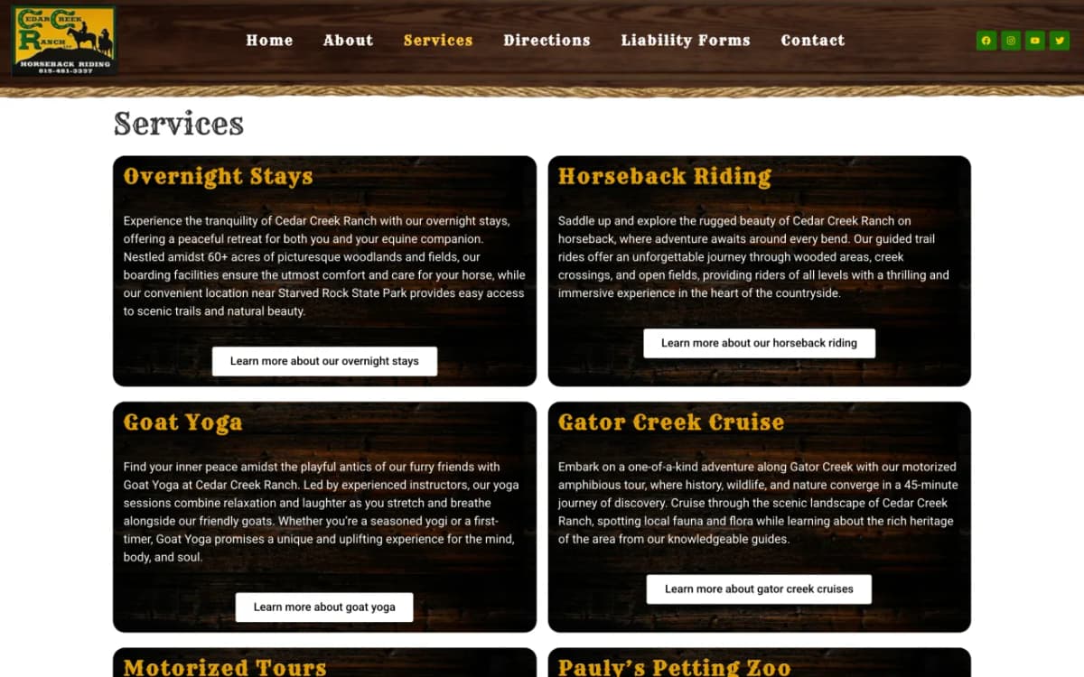 CCR Stables — equestrian business website