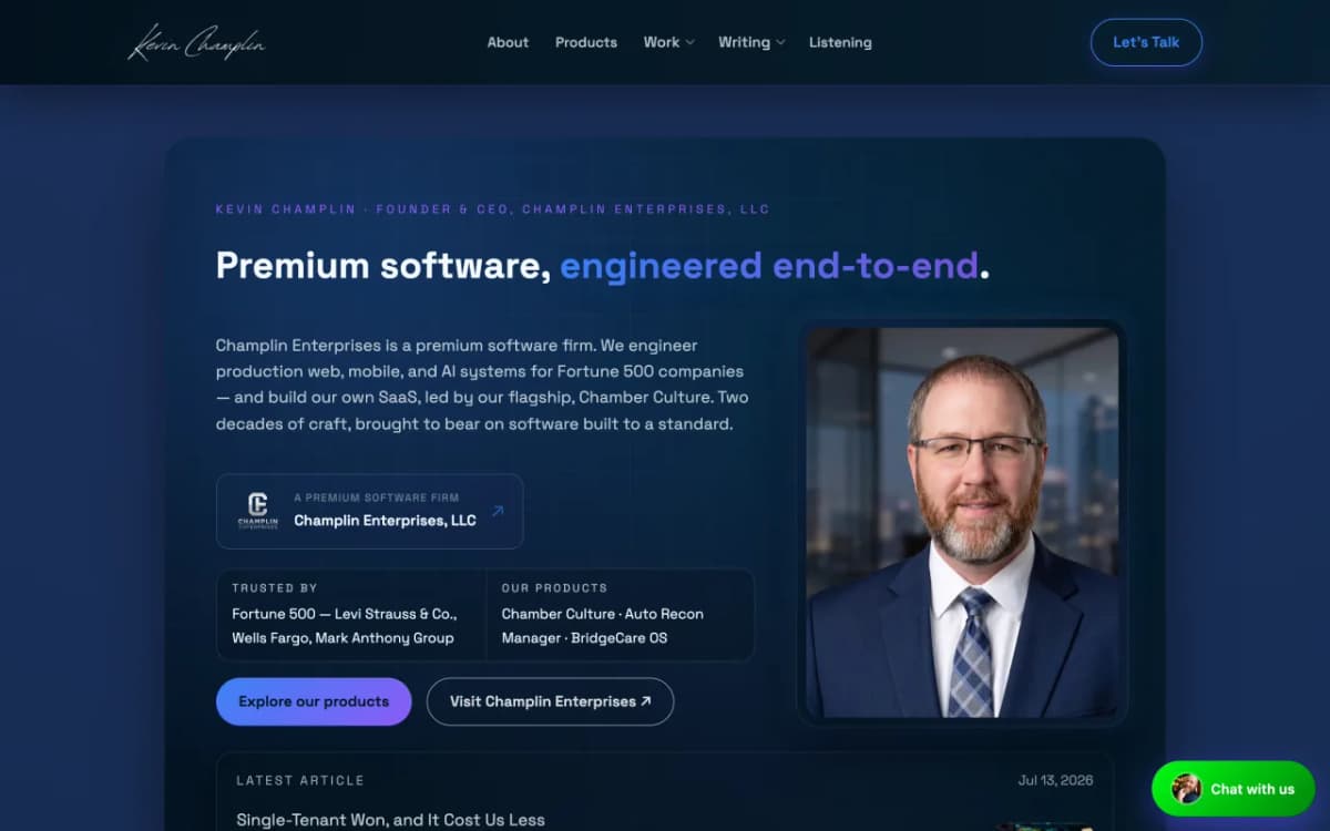 kevinchamplin.com — personal site of a senior engineer