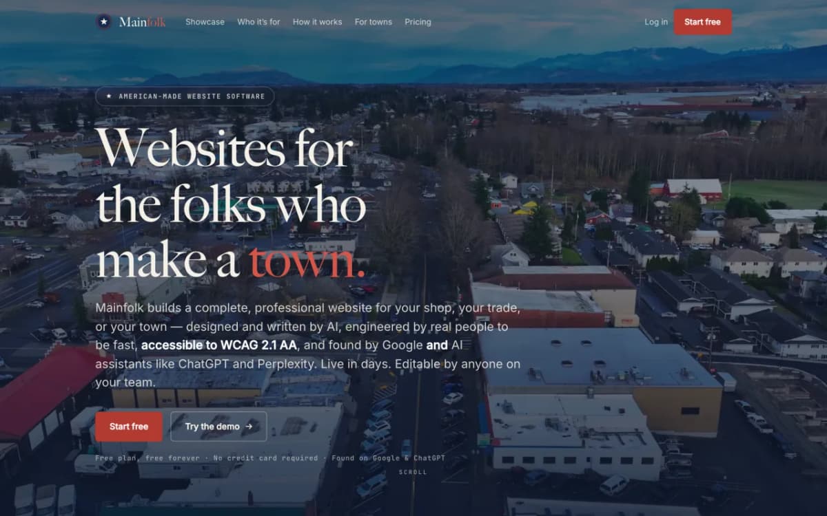 Mainfolk — AI-first website builder