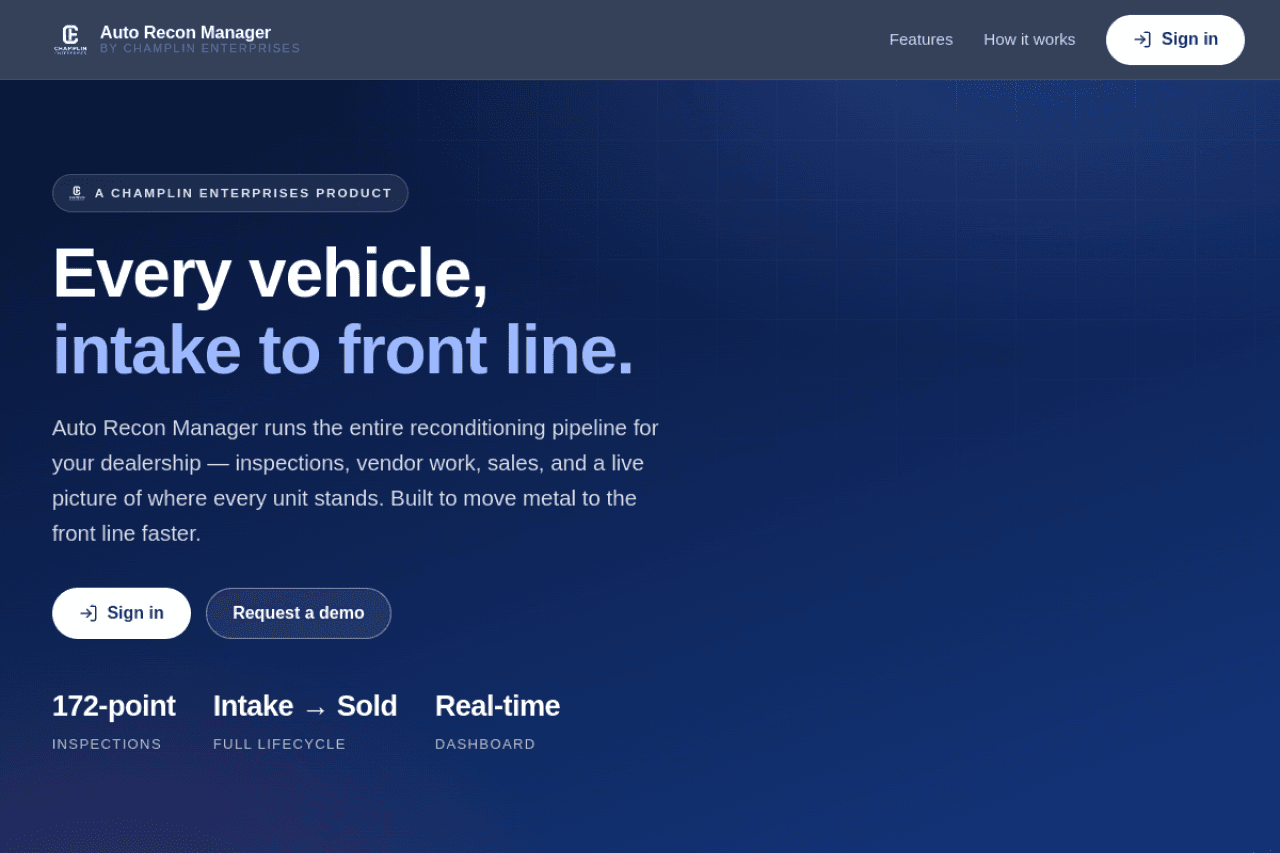 Auto Recon Manager — Project Screenshot