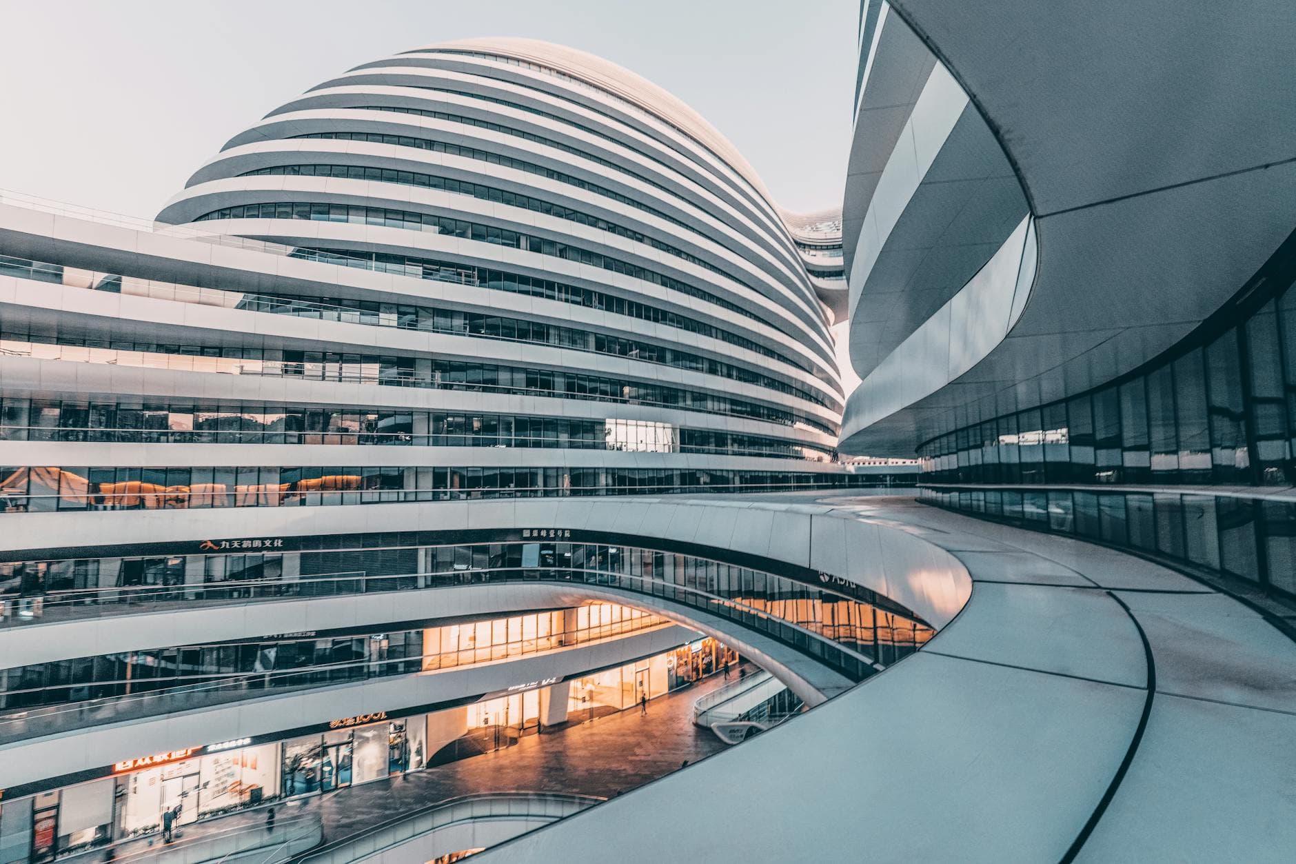 Explore the stunning architecture of Beijing's Galaxy SOHO, a masterpiece of modern design.