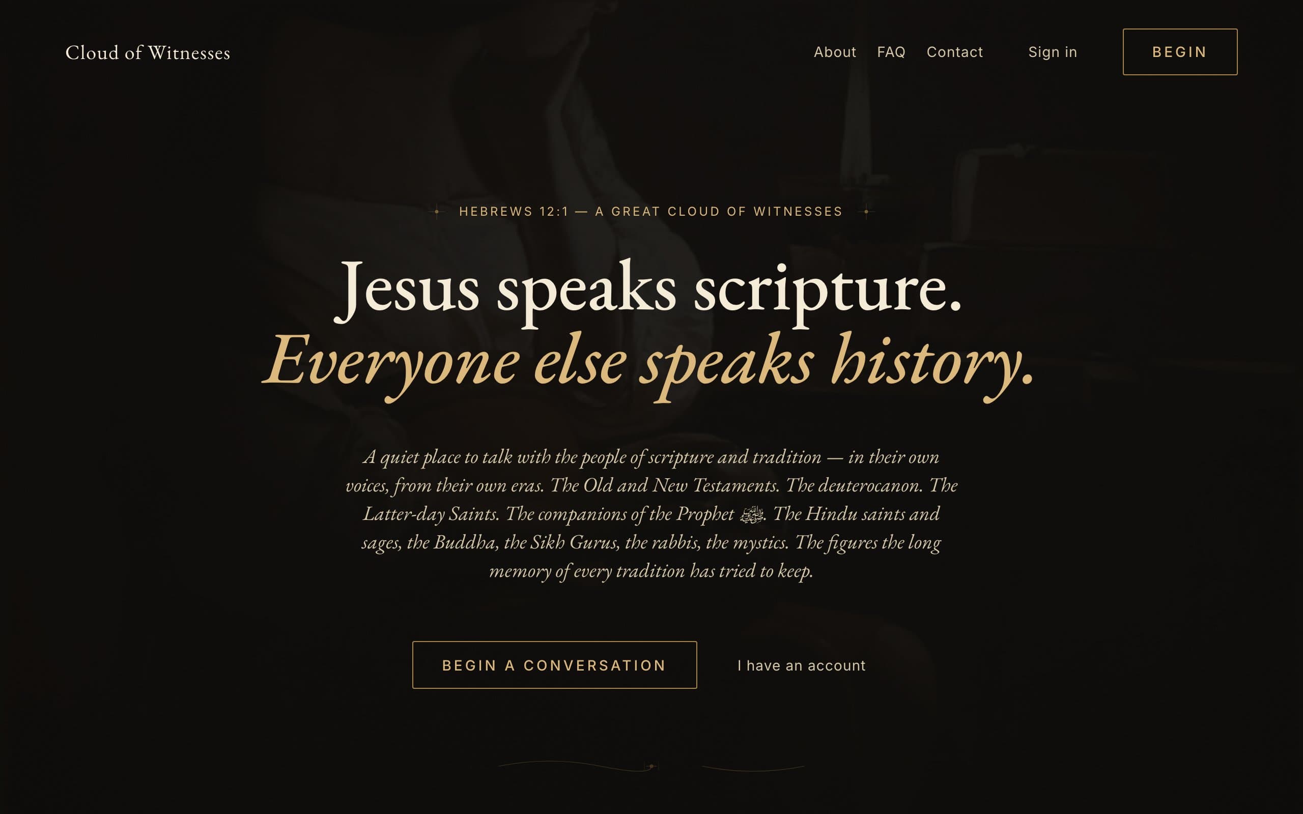 Cloud of Witnesses — Project Screenshot