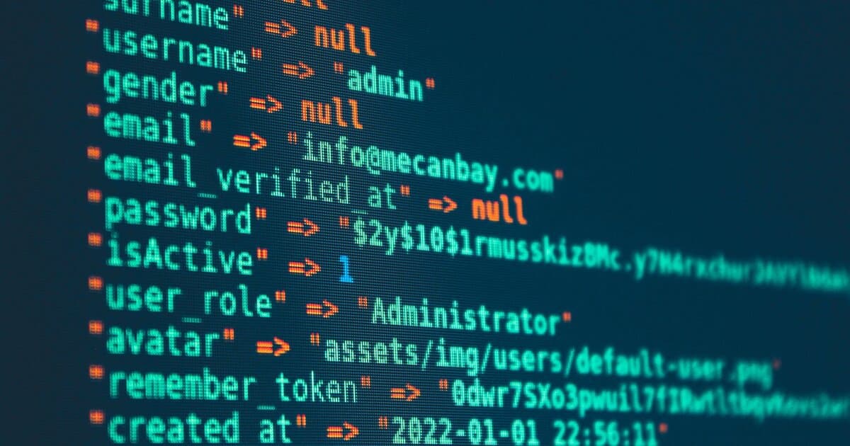 Vibrant close-up of code displayed on a monitor with various programming details.